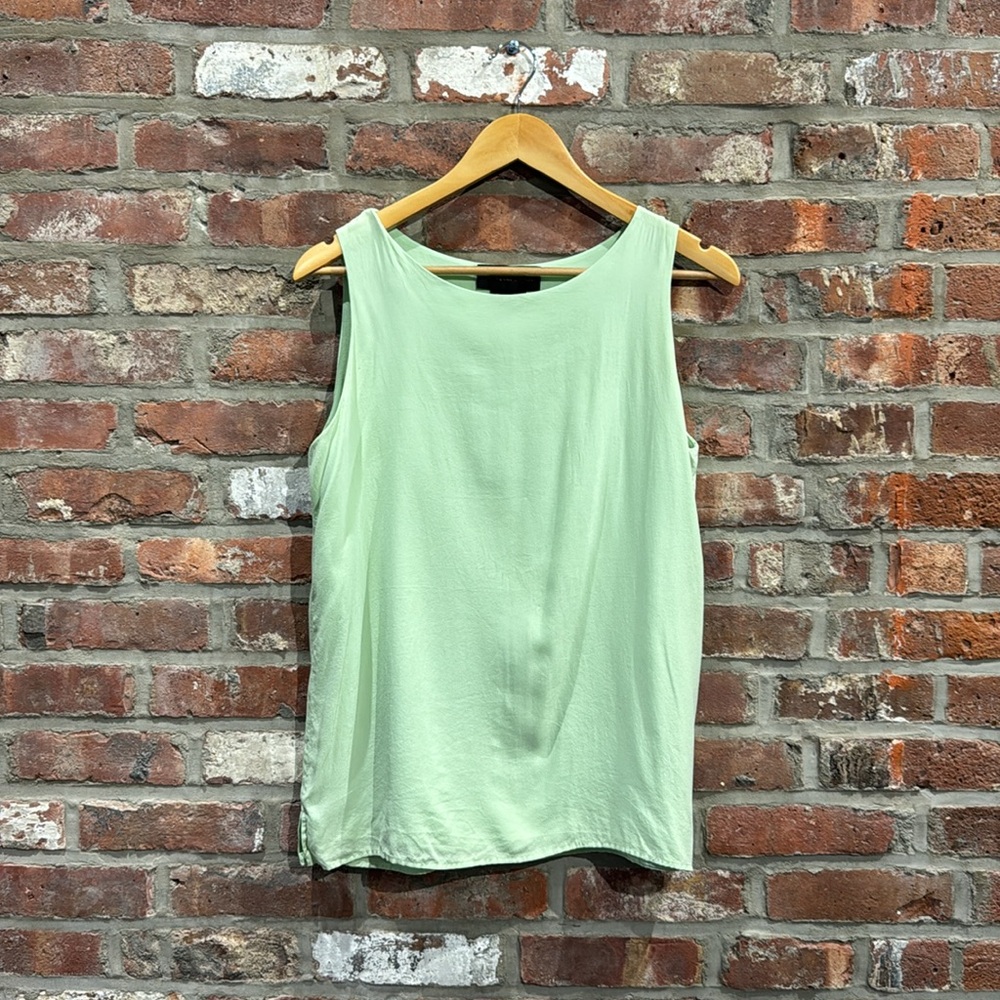 Mint Green Sleeveless Silk Top